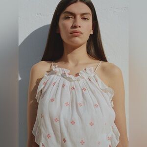 Anaak White Top with Red Accents